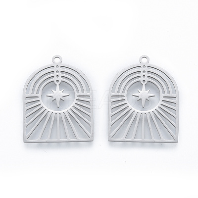 Non-Tarnish 201 Stainless Steel Pendants STAS-N090-LA915-1-1