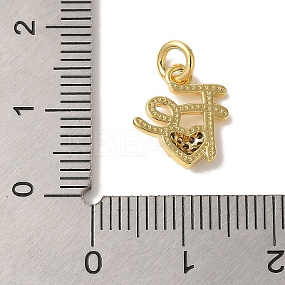 Rack Plating Brass Micro Pave Clear Cubic Zirconia Pendants KK-L220-022G-1