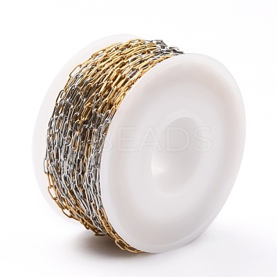 Two Tone 304 Stainless Steel Paperclip Chains CHS-B001-22-1