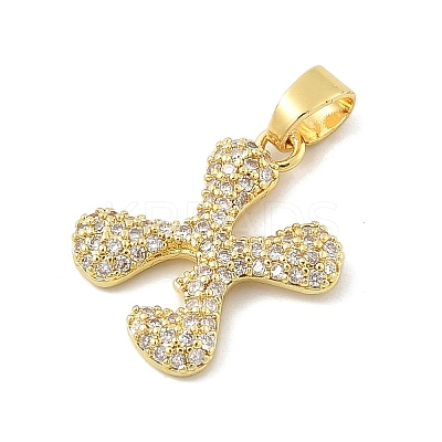 Brass Micro Pave Cubic Zirconia Pendants ZIRC-C012-01G-24-1