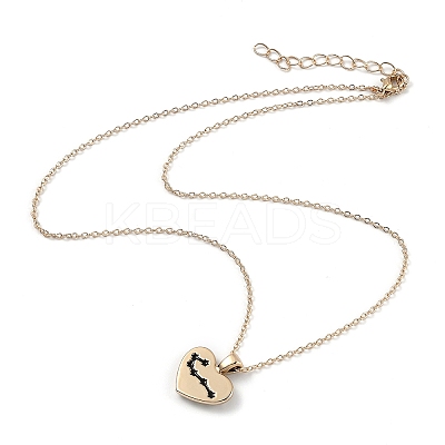 Golden Plated Heart with Constellation/Zodiac Sign Alloy Enamel Pendant Necklaces NJEW-H214-A07-G-1