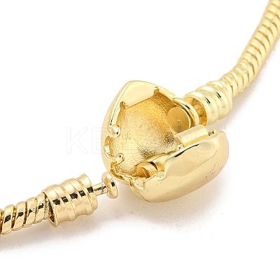 3MM Brass European Style Round Snake Chain Bracelets for Jewelry Making BJEW-G703-01G-1