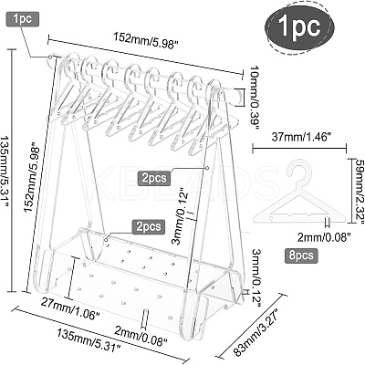 Coat Hanger Removable Acrylic Earring Displays EDIS-PH0001-48-1