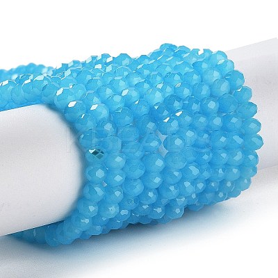 Baking Paint Imitation Jade Glass Bead Strands DGLA-A034-J4MM-A13-1