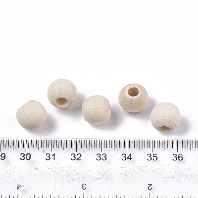 Unfinished Natural Wood European Beads WOOD-Q041-04E-1