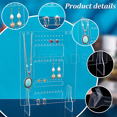 Rectangle Acrylic Jewelry Display Stands EDIS-WH0021-38-1