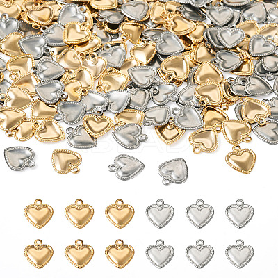 300Pcs 2 Style 304 Stainless Steel Charms STAS-PJ0001-38-1