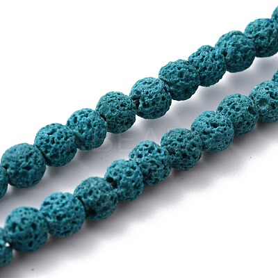 Natural Lava Rock Round Bead Strands G-I124-8mm-09-1