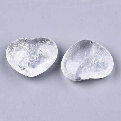 Natural Quartz Crystal Heart Love Stone G-N0326-56J-1
