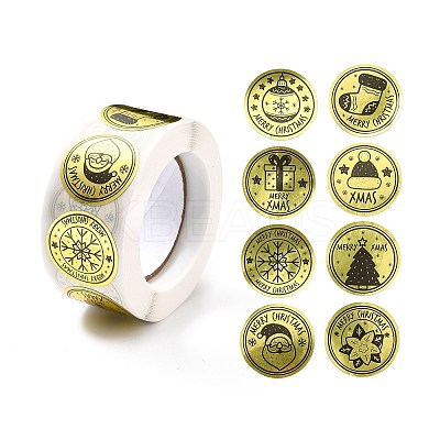 Christmas Themed Flat Round Roll Stickers LS-DIY-B045-12-1