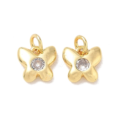 Brass Micro Pave Cubic Zirconia Charms KK-E797-01B-G-1