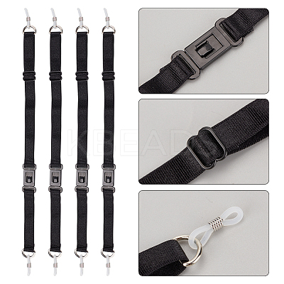 4Pcs Nylon Adjustable Sports Eyeglass Strap with Buckle AJEW-GF0006-70-1