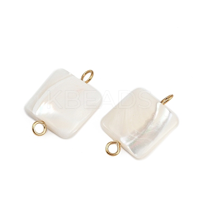 Natural Shell Square Connector Charms X1-STAS-D378-27G-1