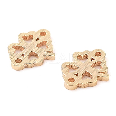 Brass Laser Cut Clover Connector Charms KK-U028-07G-1