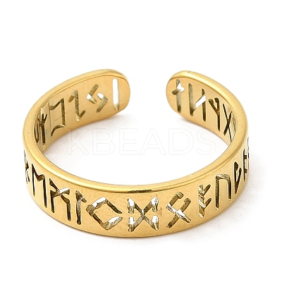 304 Stainless Steel Open Cuff Rings RJEW-K245-57G-1