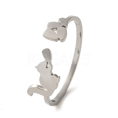 Non-Tarnish 304 Stainless Steel Open Cuff Rings RJEW-K262-01C-P-1