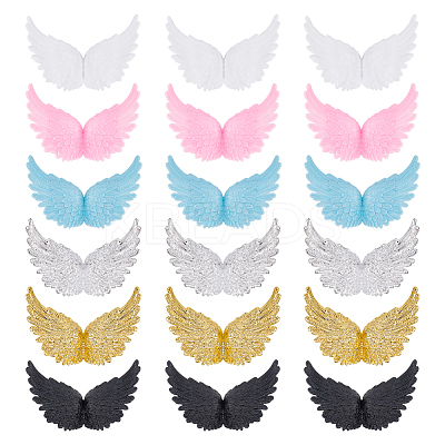 24Pcs 6 Colors Plastic Angel Wings Ornament DIY-AR0002-99A-1
