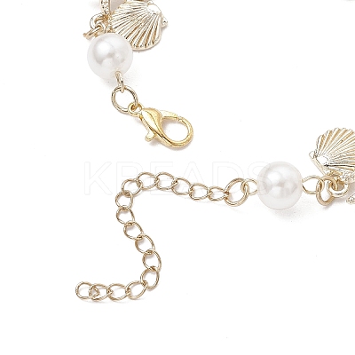 Alloy Shape Shell & Starfish Link Bracelets BJEW-JB11842-1