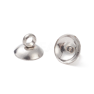 304 Stainless Steel Bead Cap Pendant Bails STAS-G224-24P-06-1