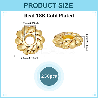 250Pcs Eco-Friendly Alloy Spacer Beads FIND-ME0002-98-1