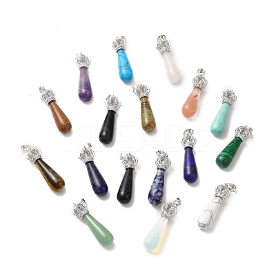 Natural & Synthetic Mixed Gemstone Pendants G-G976-01P-1