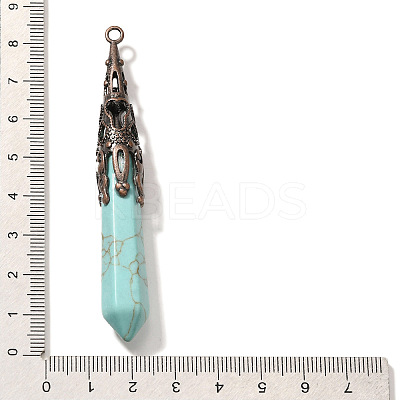 Synthetic Turquoise Pointed Big Pendants G-P560-02R-02-1