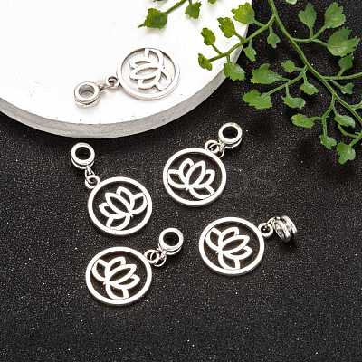 Tibetan Style Alloy Large Hole European Dangle Charms PALLOY-JF00036-1