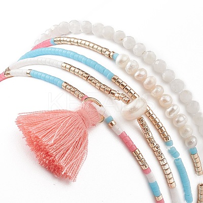Glass Seed Beads Stretch Bracelet Sets BJEW-JB08955-1