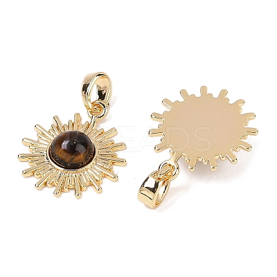 Natural Tiger Eye Pendants KK-Q030-21B-G-1