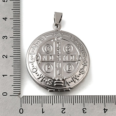 316 Stainless Steel Locket Pendants STAS-C123-04A-P-1