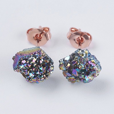Brass Ear Stud Components EJEW-E222-C-01RG-1