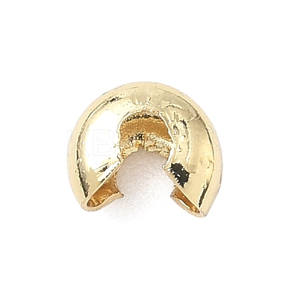 Brass Crimp Beads Covers KK-C156-08C-G-1