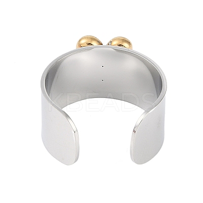 304 Stainless Steel Heart Open Cuff Rings LS-RJEW-C095-04P-1