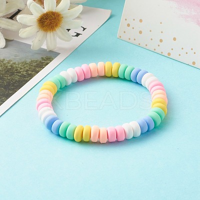 Handmade Polymer Clay Beads Stretch Bracelets for Kids BJEW-JB06487-01-1