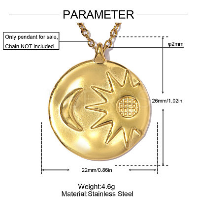 304 Stainless Steel Pendants SA-OY002-09G-1