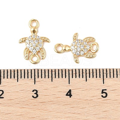 Brass Micro Pave Cubic Zirconia Connector Charms KK-R219-06G-1