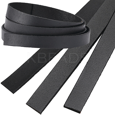 3Pcs Flat Leather Jewelry Cord WL-GF0001-16C-02-1