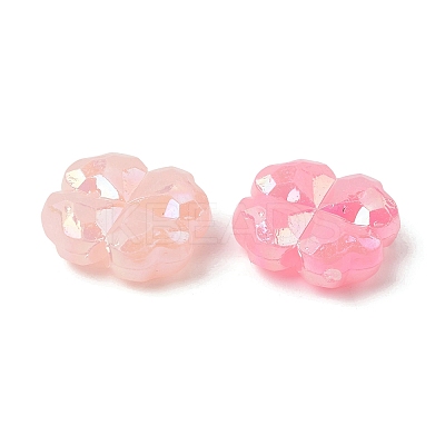 UV Plating Opaque Acrylic Beads OACR-G058-17F-1