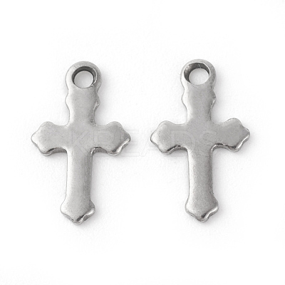 Tarnish Resistant 304 Stainless Steel Tiny Cross Charms STAS-F192-080P-1
