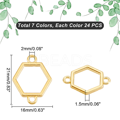 168Pcs 7 Colors Hollow Frame Alloy Connector Charms FIND-PH0005-31-1