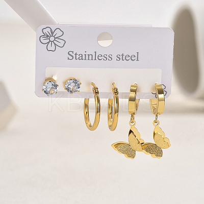 Stainless Steel Butterfly Earrings Sets LS-NG9755-1