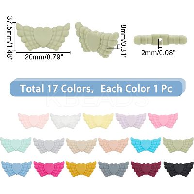 17Pcs 17 Colors Food Grade Eco-Friendly Silicone Focal Beads SIL-HY0001-05-1