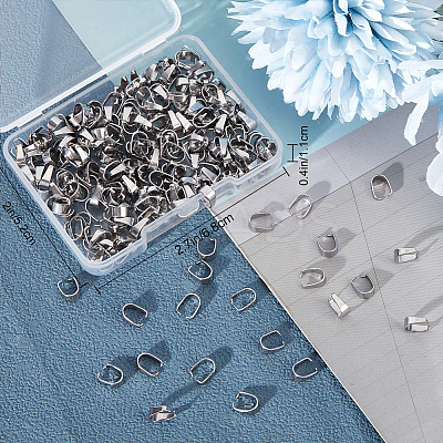 304 Stainless Steel Snap on Bails FIND-CN0001-76B-1