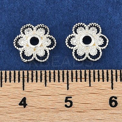 Brass Micro Pave Clear Cubic Zirconia Bead Caps KK-I719-13A-S-1