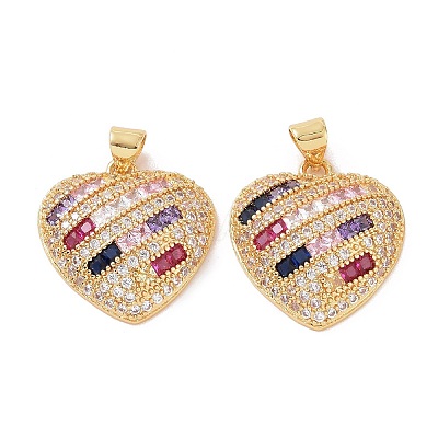 Brass Micro Pave Cubic Zirconia Pendants ZIRC-I063-12G-1