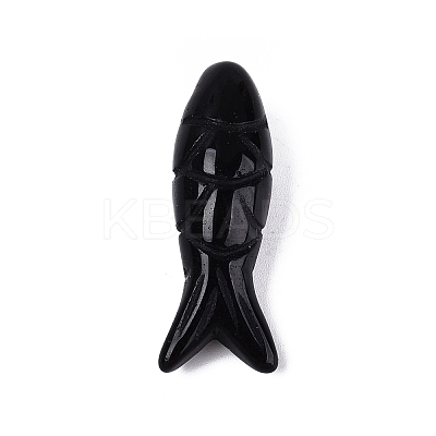 Natural Obsidian Carved Pendants G-T144-47A-1