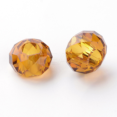 Fascinating No Metal Core Rondelle Gold Charm Glass Large Hole European Beads Fits Bracelets & Necklaces X-GDA007-50-1