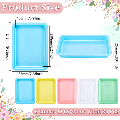 30Pcs 5 Colors A5 PP Plastic Display Trays for Jewelry AJEW-WA0001-32-1