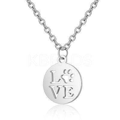 Non-Tarnish 201 Stainless Steel Pendants Necklaces NJEW-S063-TN450-1-1