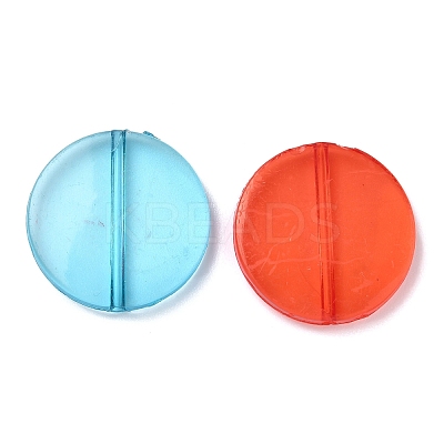 Flat Round Transparent Acrylic Beads X-MACR-R546-26-1